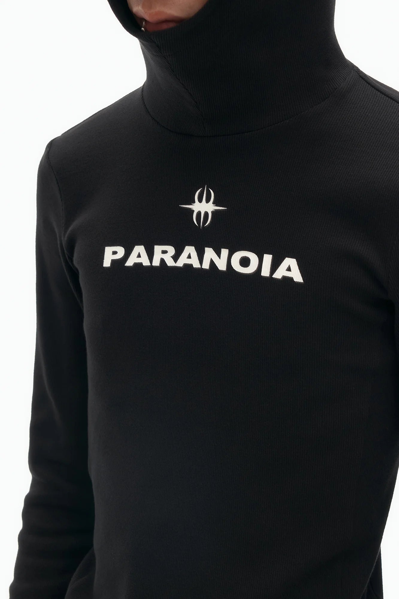SAVAGEGROWTHWORLD Paranoia Graphic Balaclava Slim Hoodie