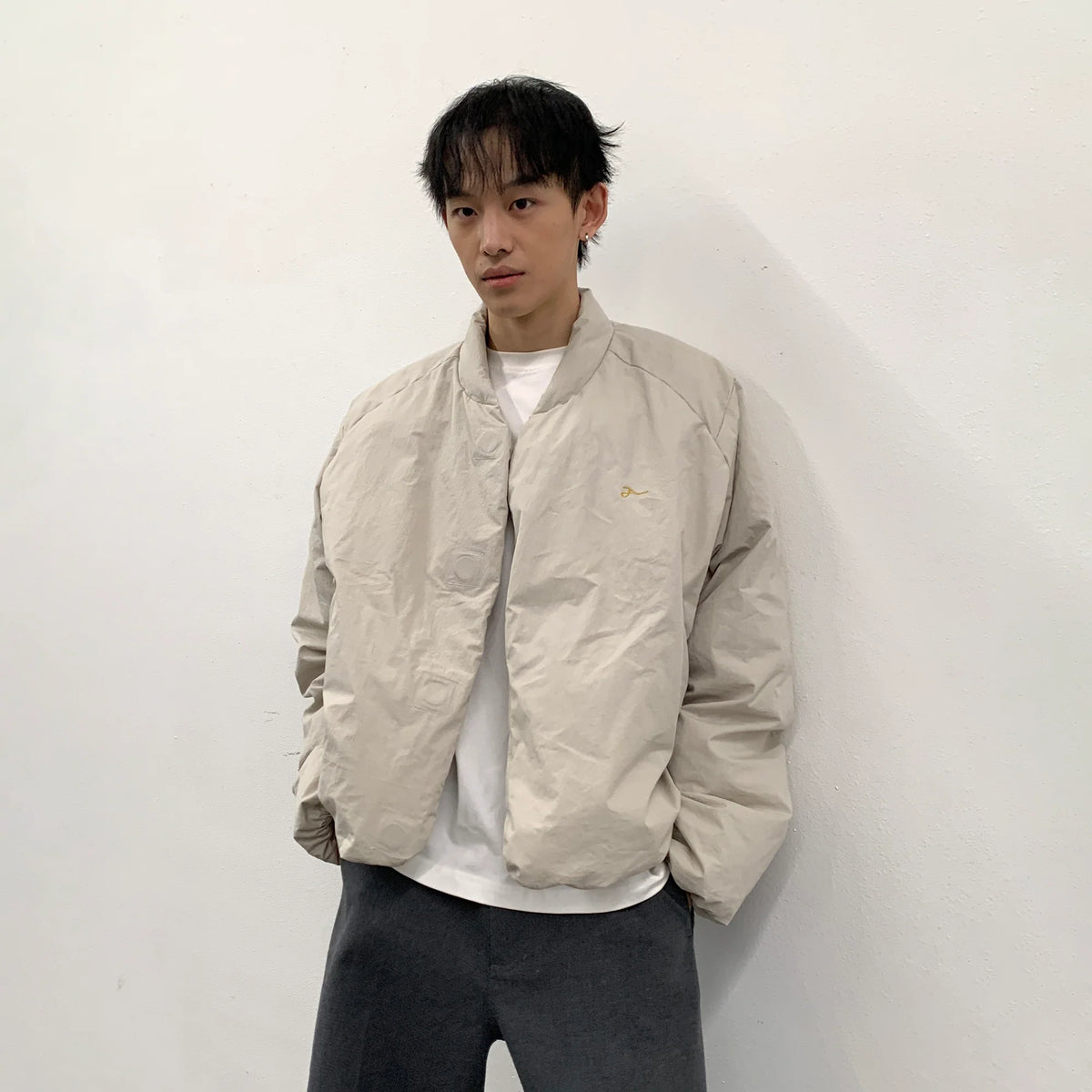 ROARINGWILD A ARCH Minimal Hidden Snap Puffer Jacket