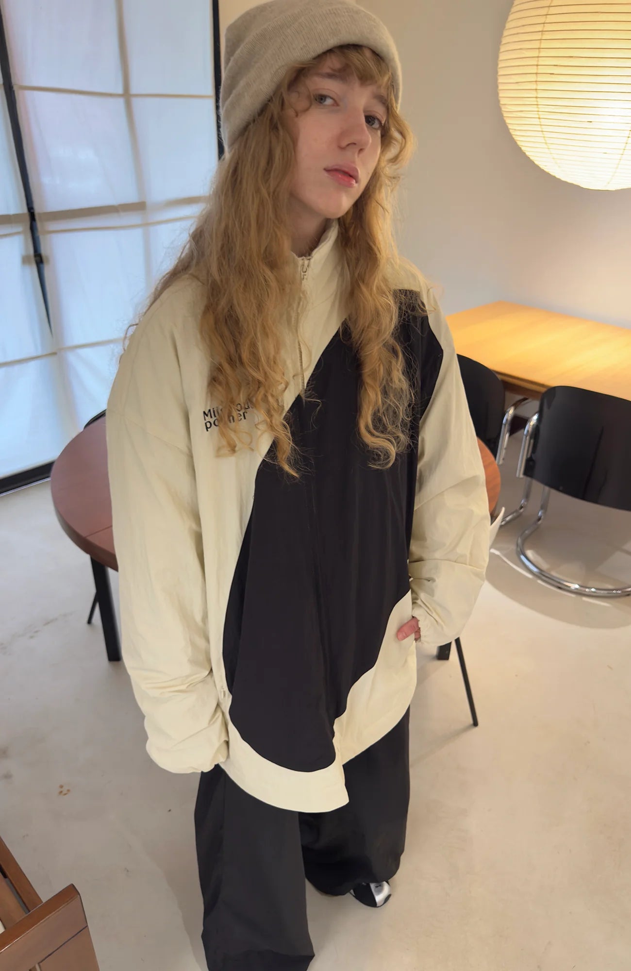 MIICHOUS Contrast Curved Paneled Padded Jacket