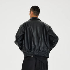 CATSSTAC Paneled Grain PU Utility Jacket