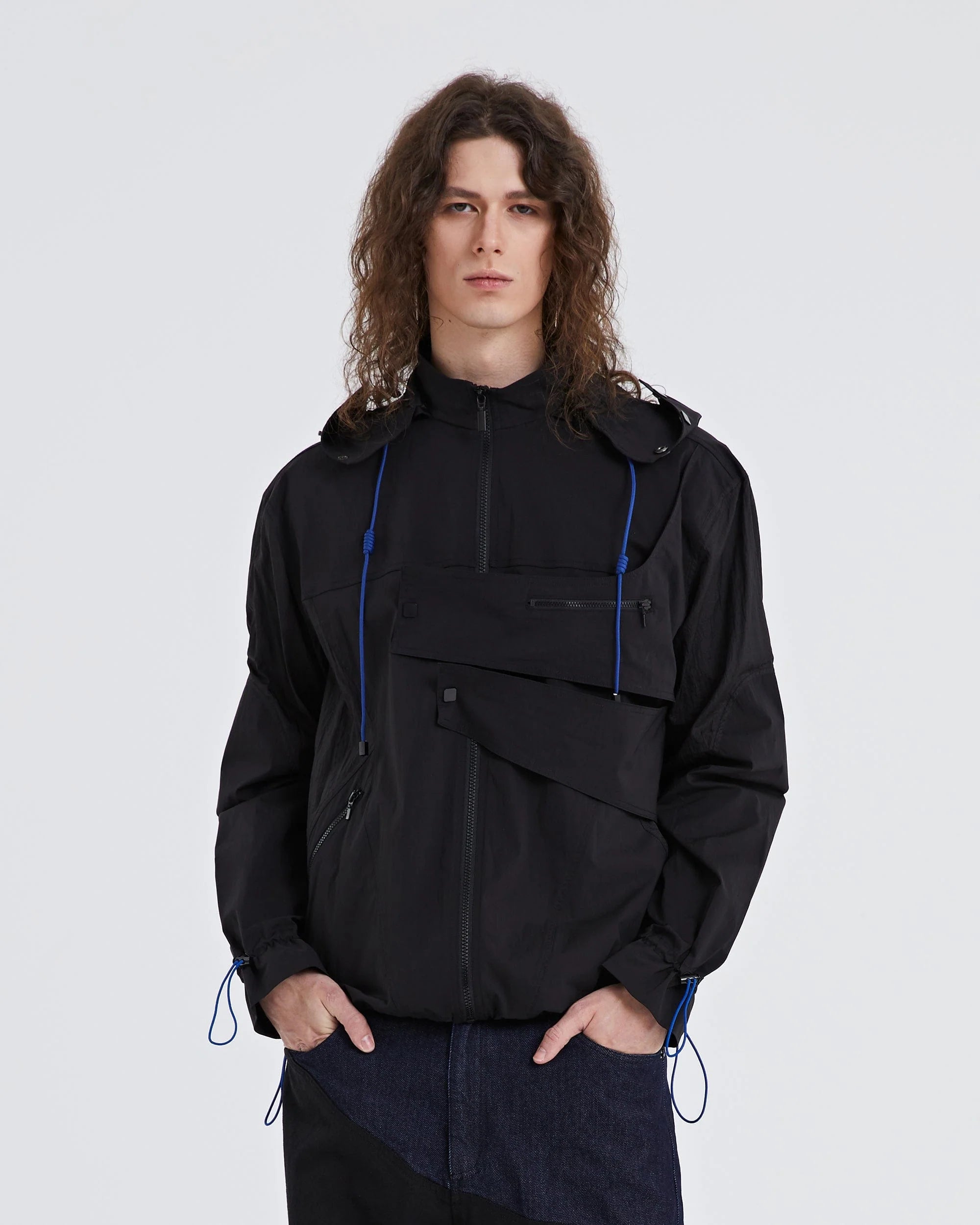 ORGANIC EMOTION Modern Drawstring Asymmetrical Jacket