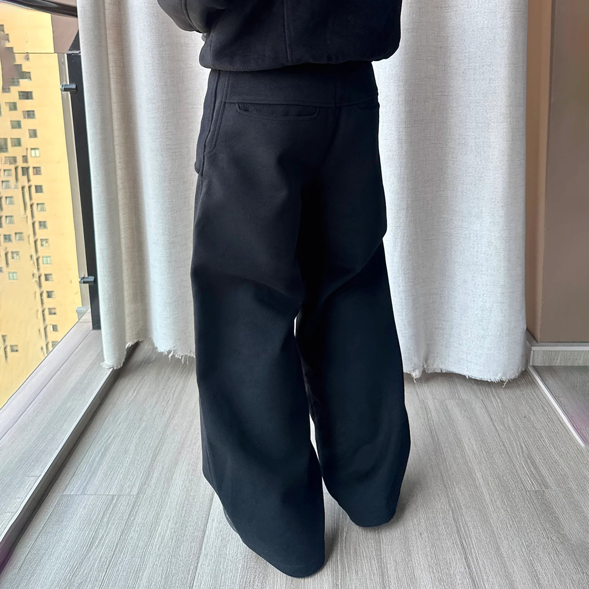 ESAIAS Harness-Lock Wool-Blend Wide-Leg Trousers