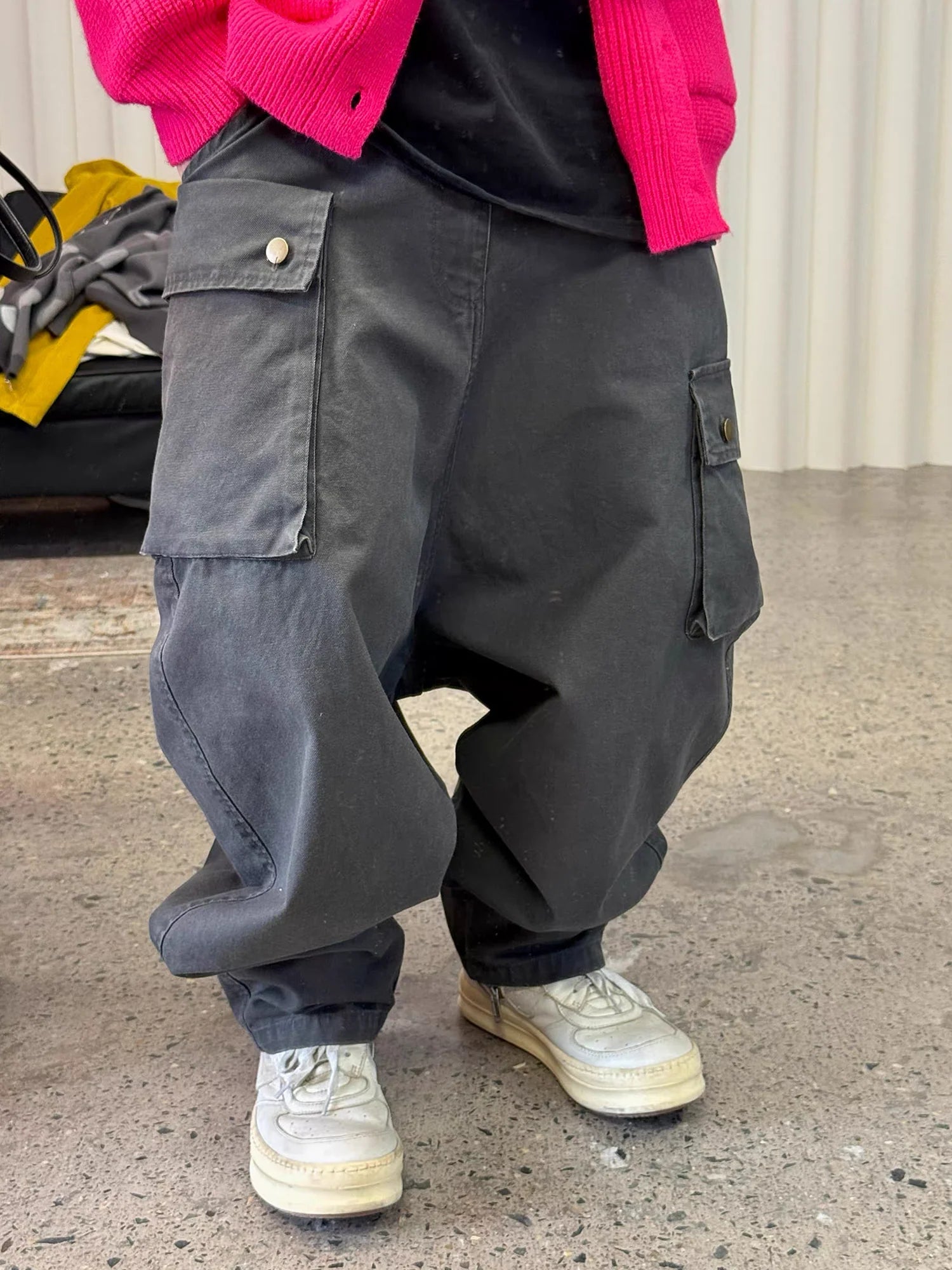ME DA IGUAL Washed Multi-Pockets Tappered Cargo