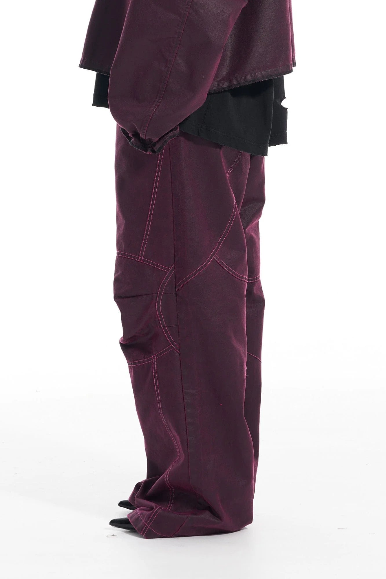 VANN VALRENCE Structured Panel Pleated-Knee Pants