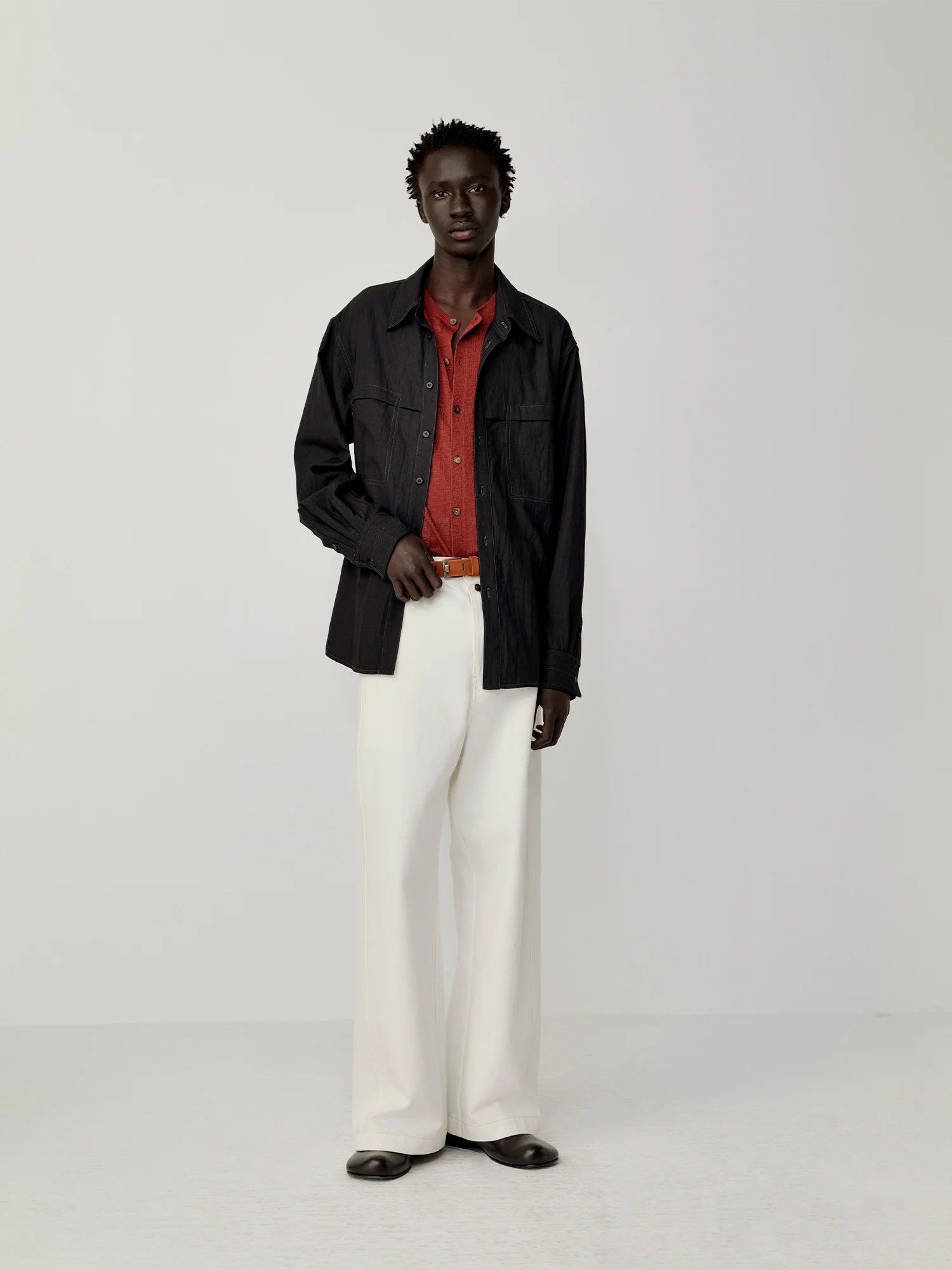 OPICLOTH Minimal Stitch Tencel-Blend Shirt