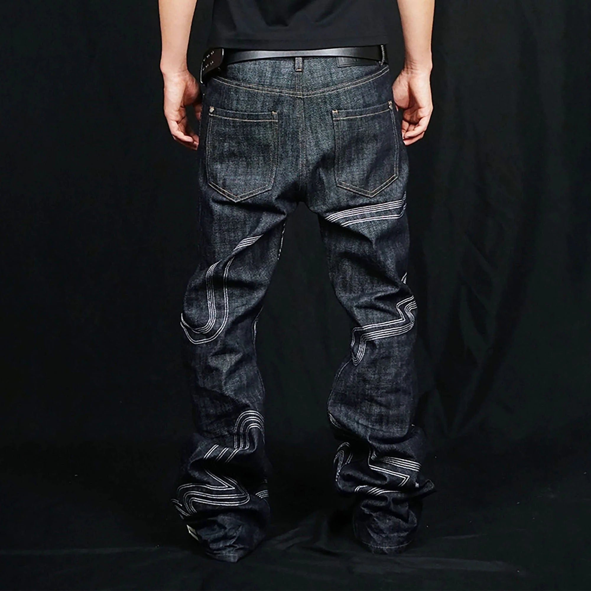 VINKID Embroidered Dove Stitched Selvedge Jeans
