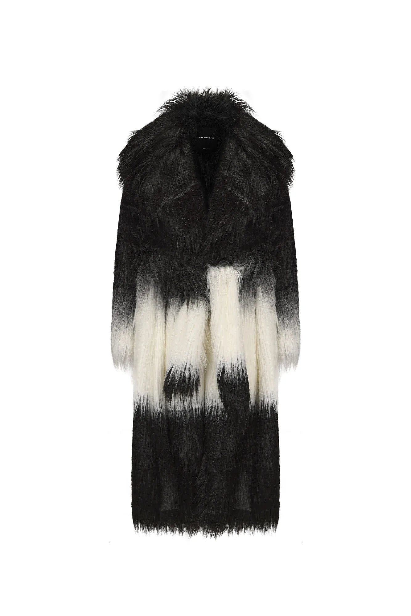 VANN VALRENCE Gradient Mane Faux Fur Maxi Coat
