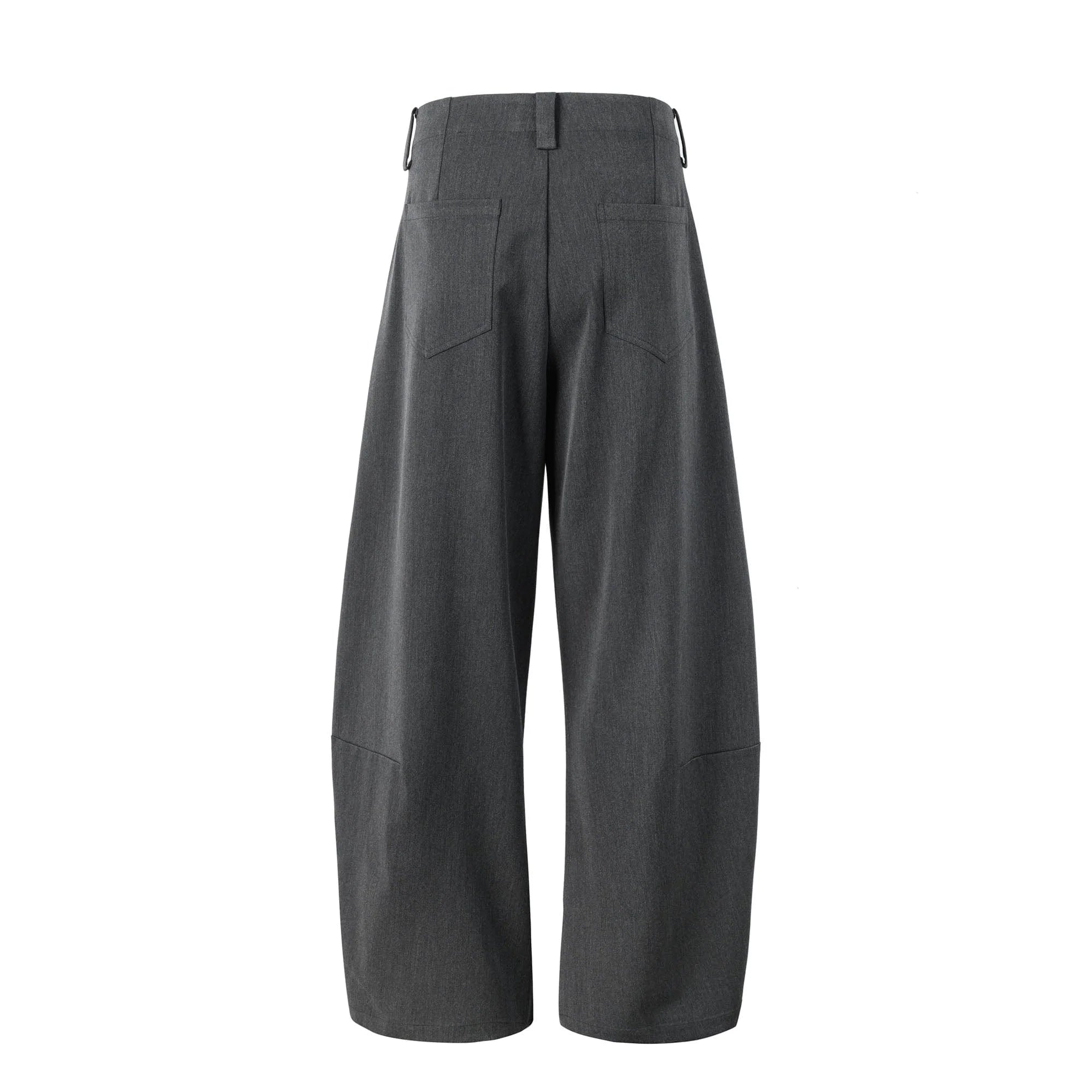 OKAYTHXBYE Pleated Curved Wide-Leg Trousers