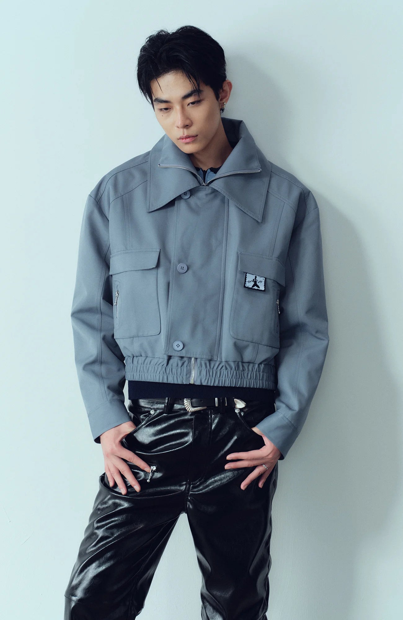 KADAKADA Double-Collar Shielded Utility Cropped Jacket