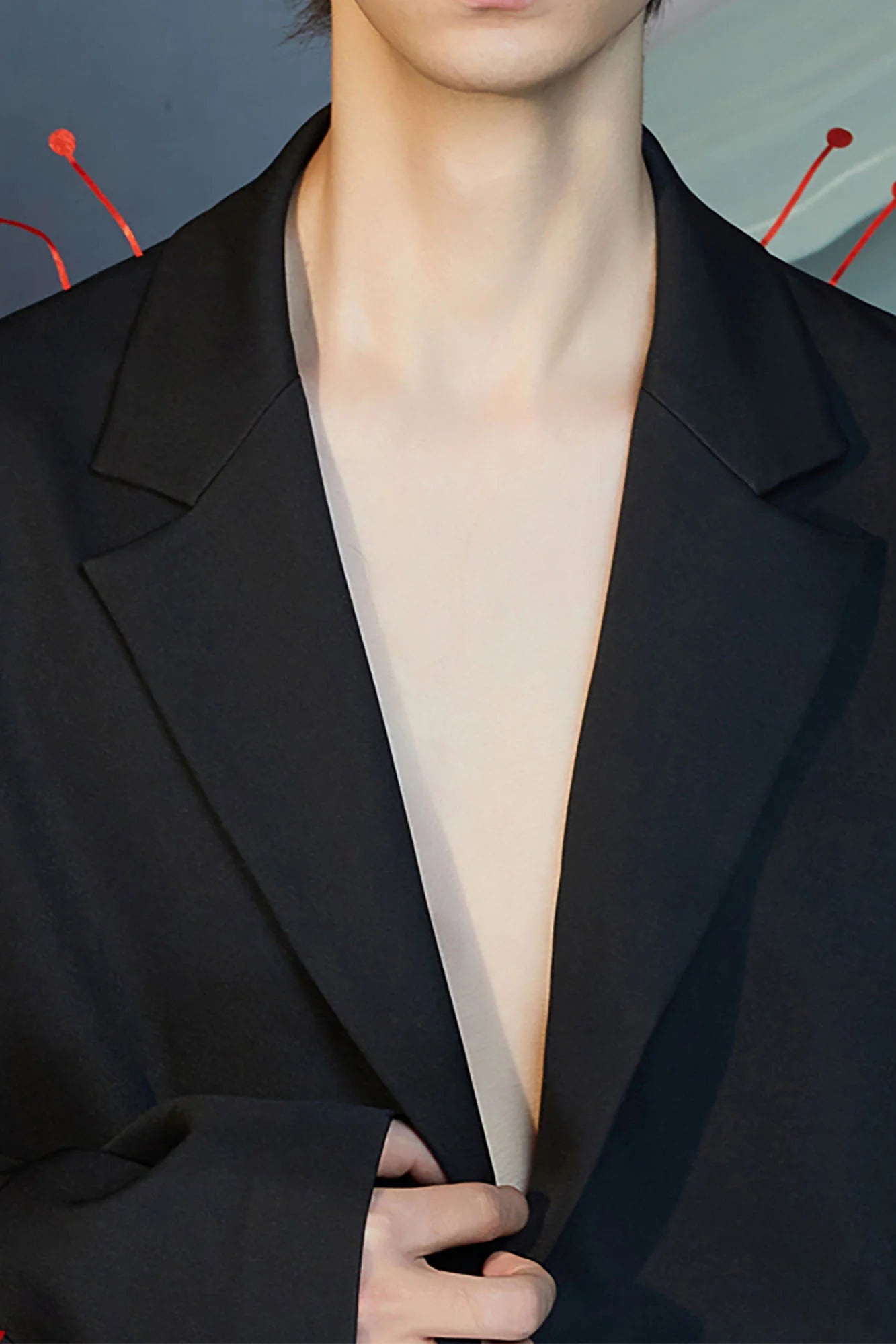 JIECHI Spiked Embellished Oversized Blazer