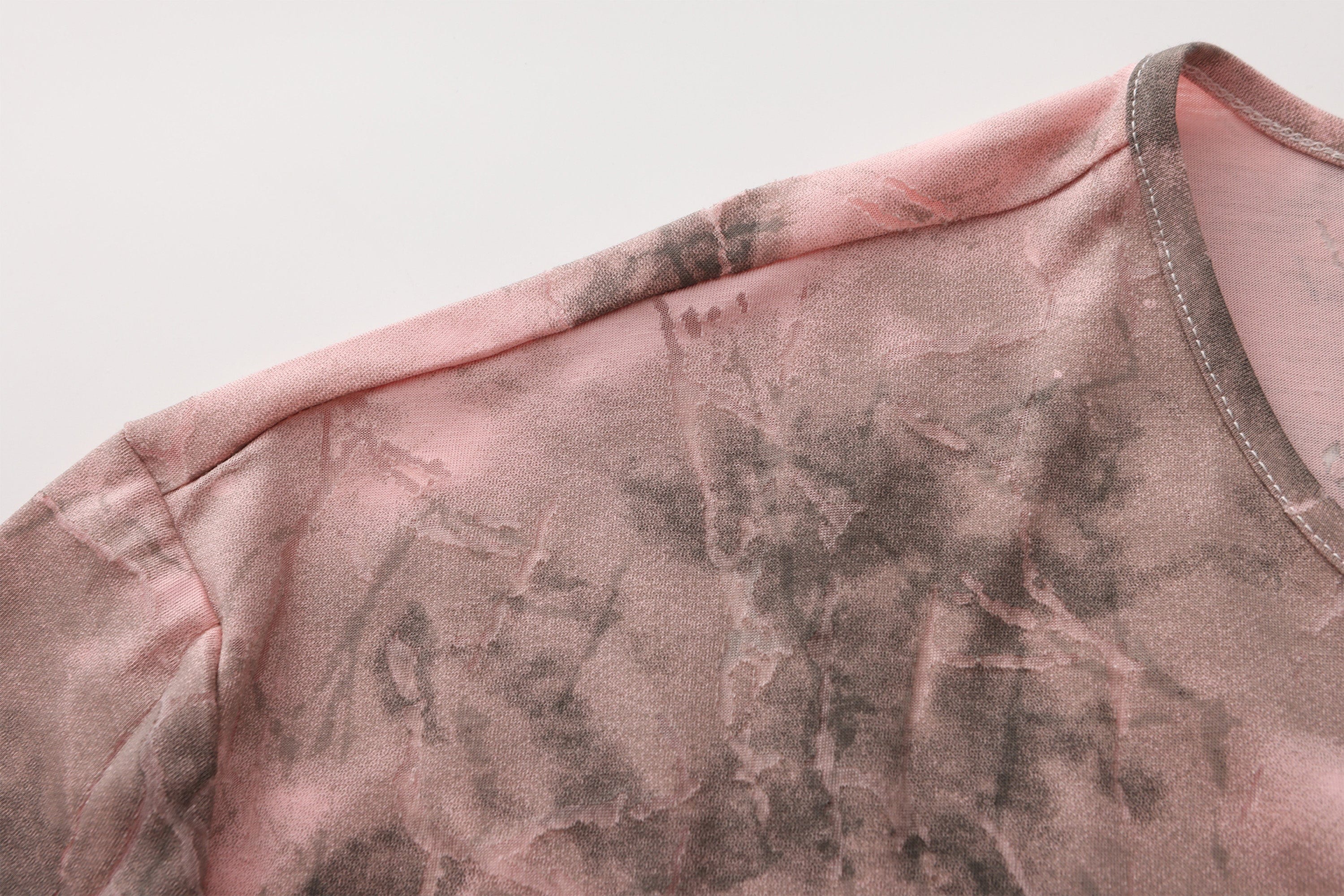 VANN VALRENCE Distressed Tie-Dye Oversized T-Shirt
