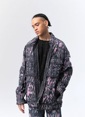 VANN VALRENCE Distressed Embroidered Multi-Pockets Denim Jacket