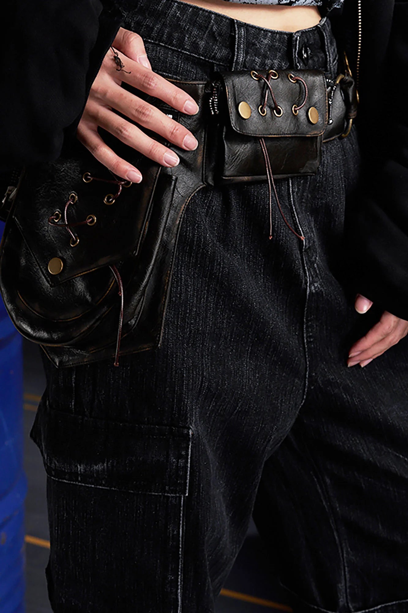 RECOVER ZONE Multi-Pocket Wide-Leg Utility Jeans