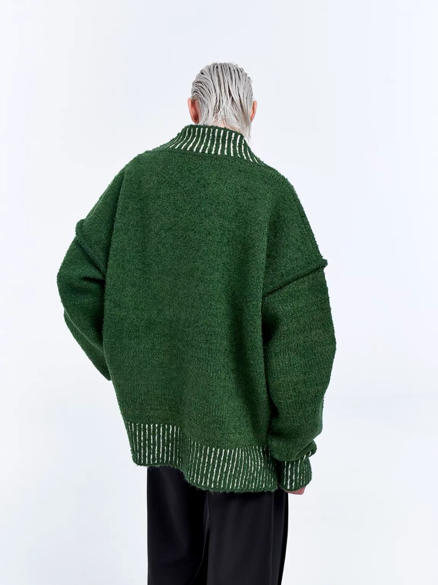 TIWILLTANG Retro Oversized V-Neck Sweater