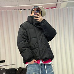 ME DA IGUAL Detachable Sleeve Stand-Collar Quilted Jacket