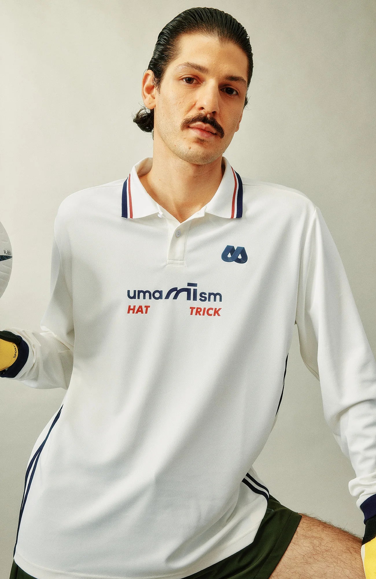 UMAMIISM Quick-Dry Striped Polo Long Sleeve Tee
