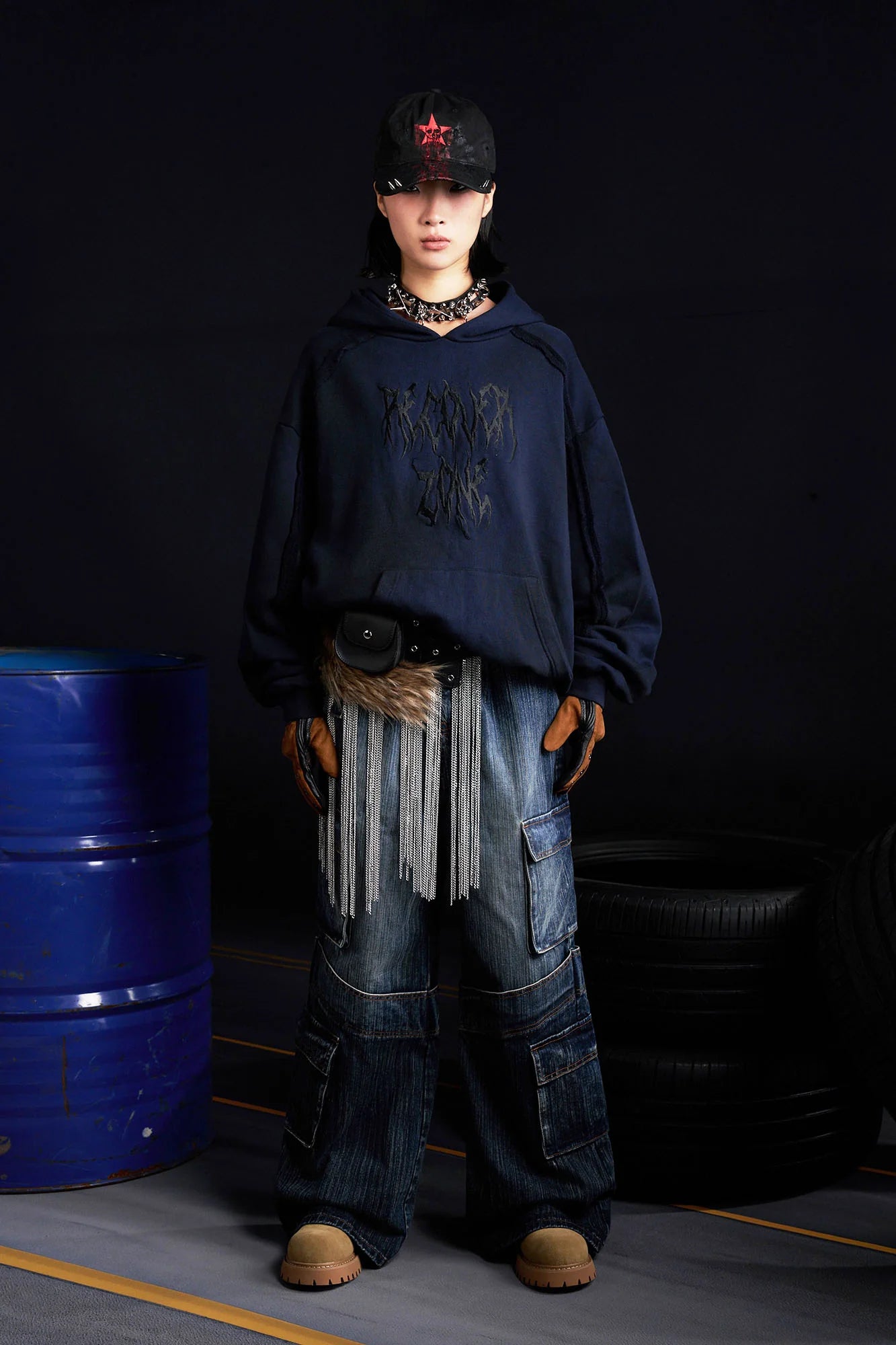 RECOVER ZONE Multi-Pocket Wide-Leg Utility Jeans