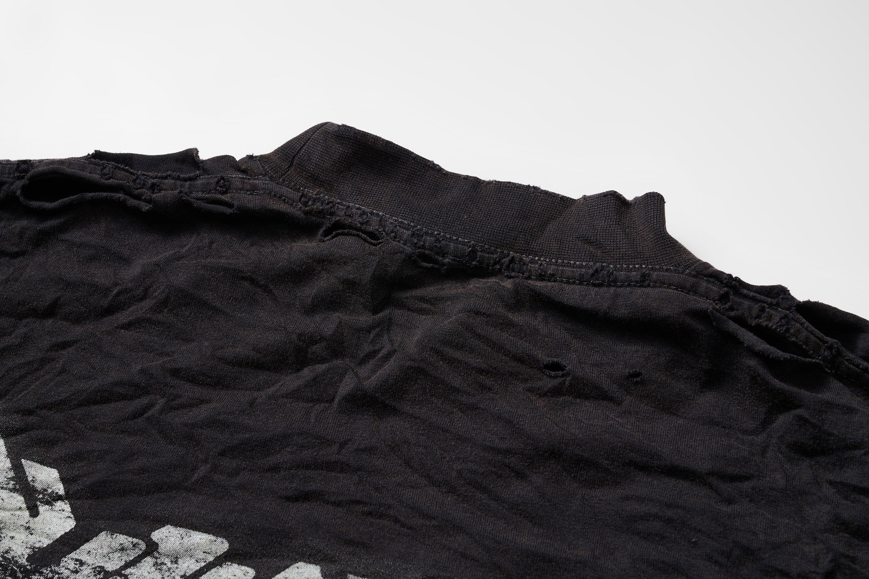 ULIPERY Distressed Glow Crinkled Long Sleeve Tee