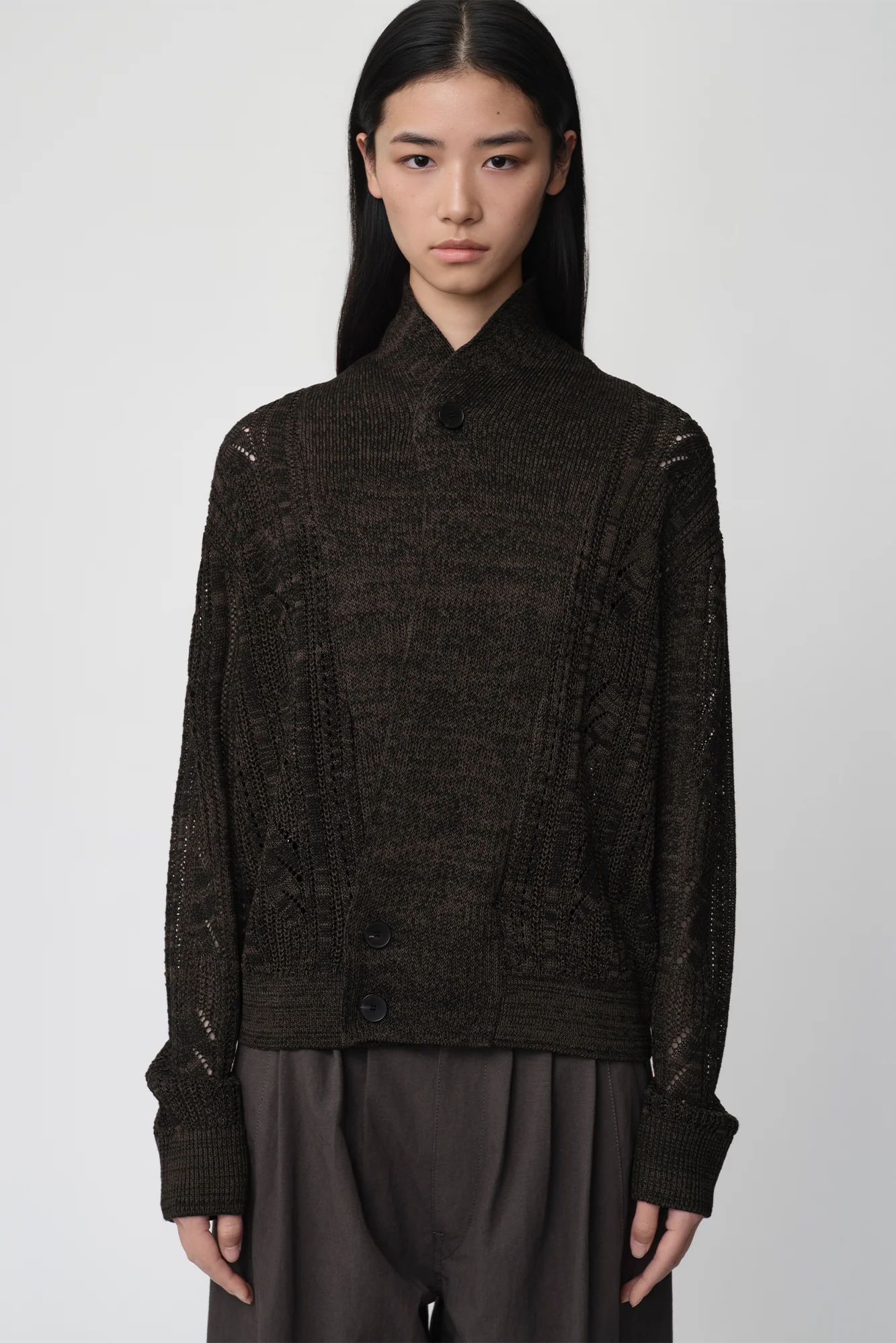 OPICLOTH Slouchy Open-Knit Cardigan