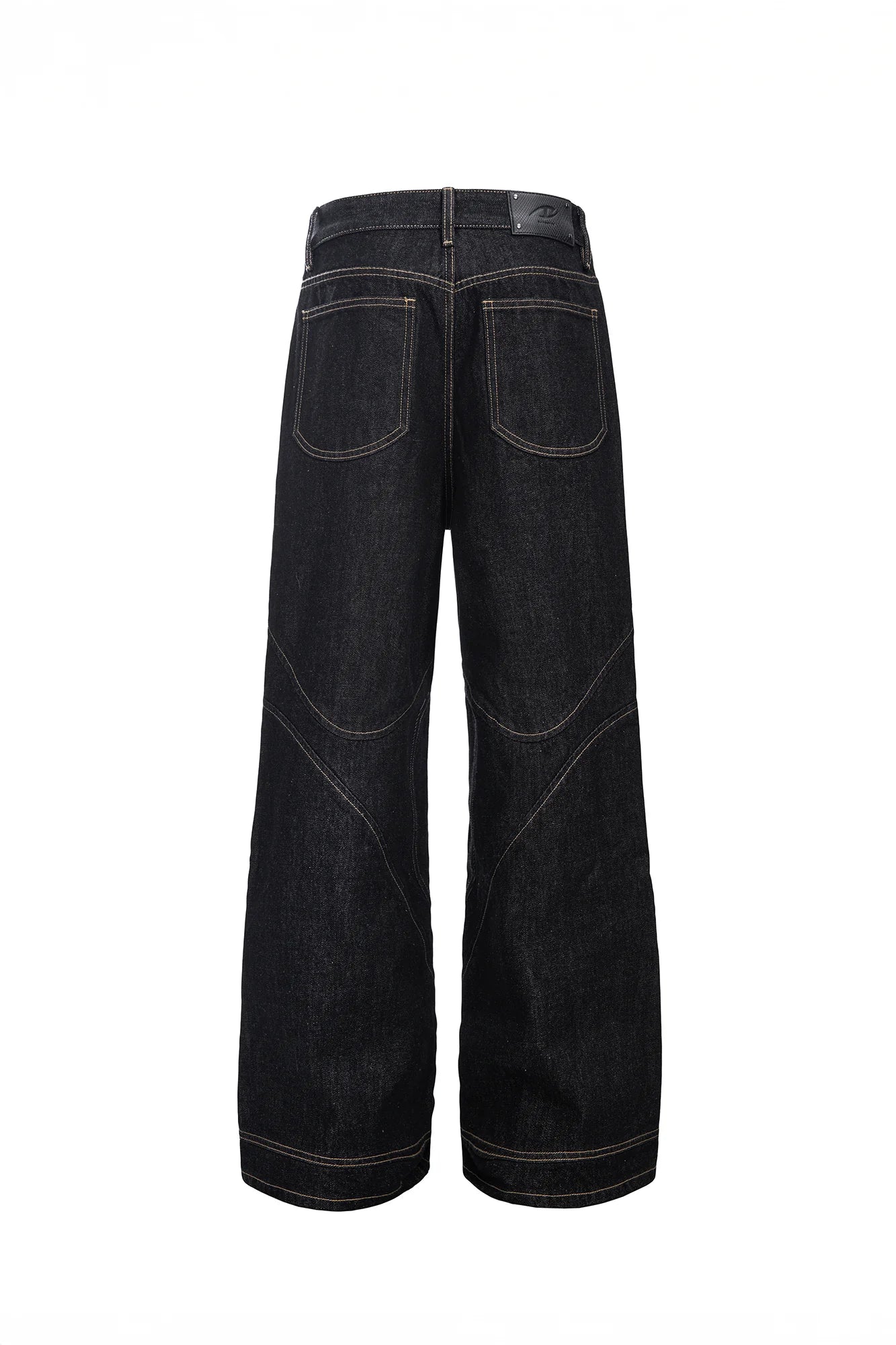 CATSSTAC Contrast Stitch Paneled Raw Jeans