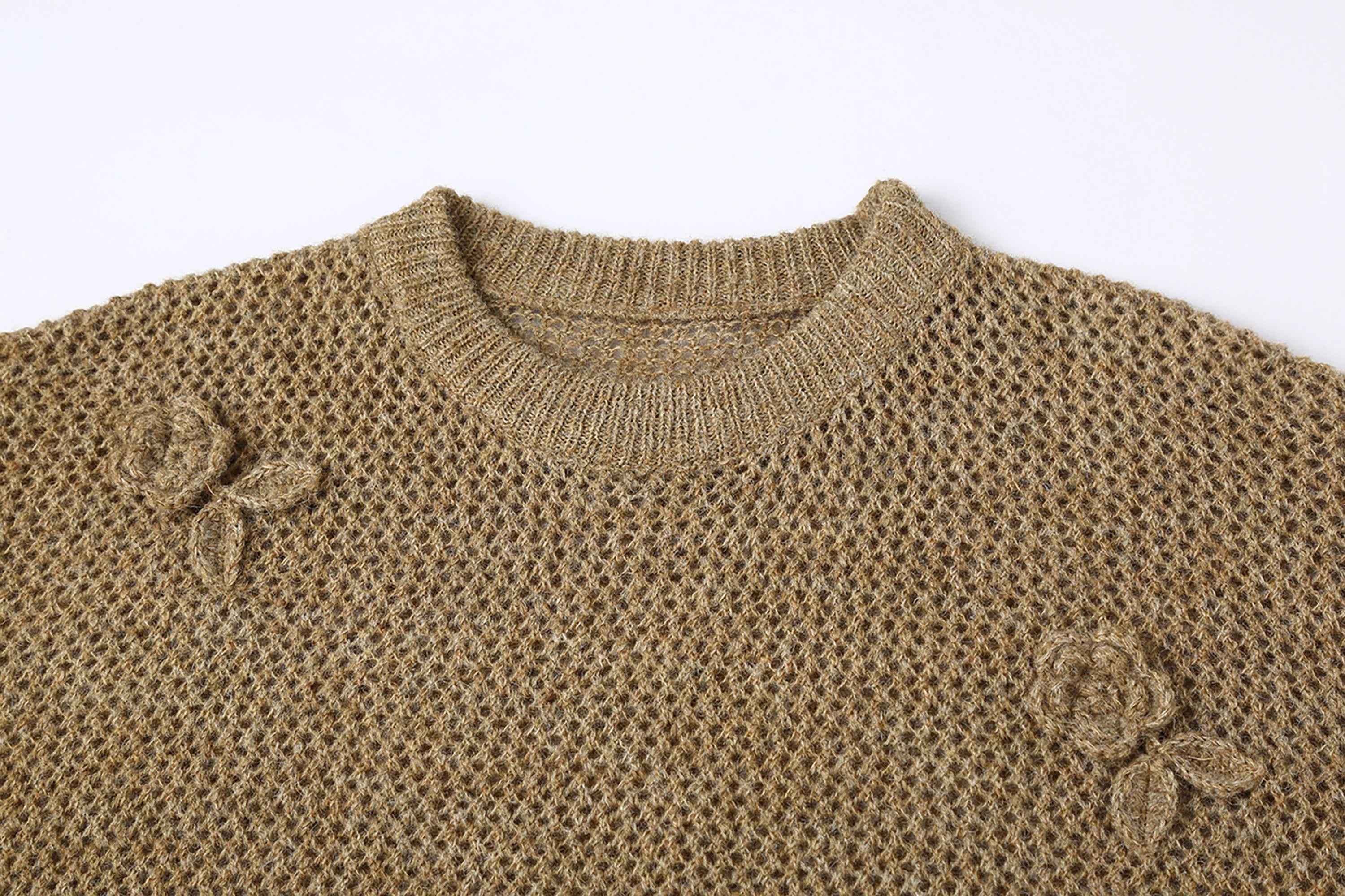 CLP Crochet Rose Wool-Blend Sweater