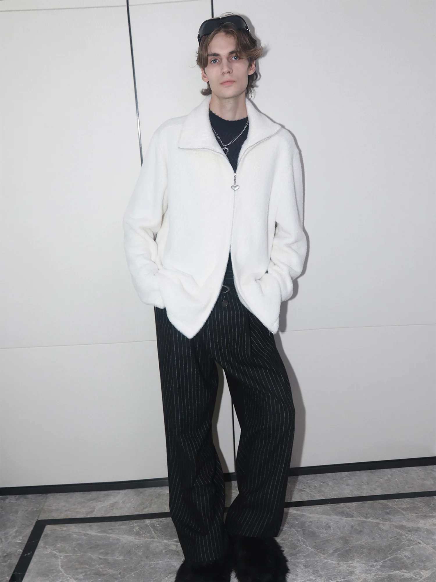 ASSEEN Asym-Zip Mohair Cardigan