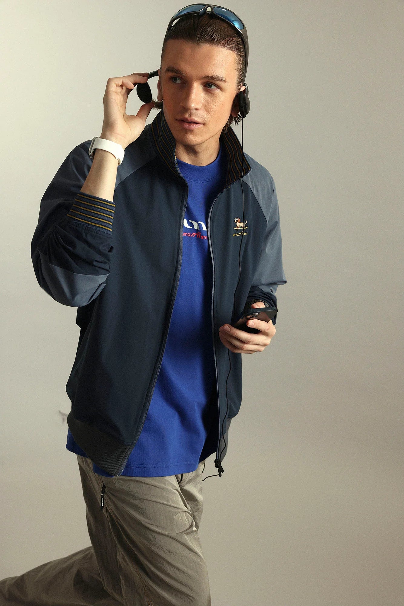 UMAMIISM Contrast Raglan Waterproof Track Jacket