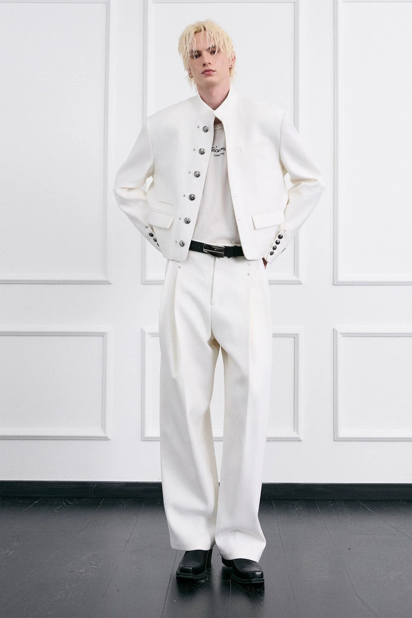 FACEONLAB Essential Wool-Blend Pleated Trousers