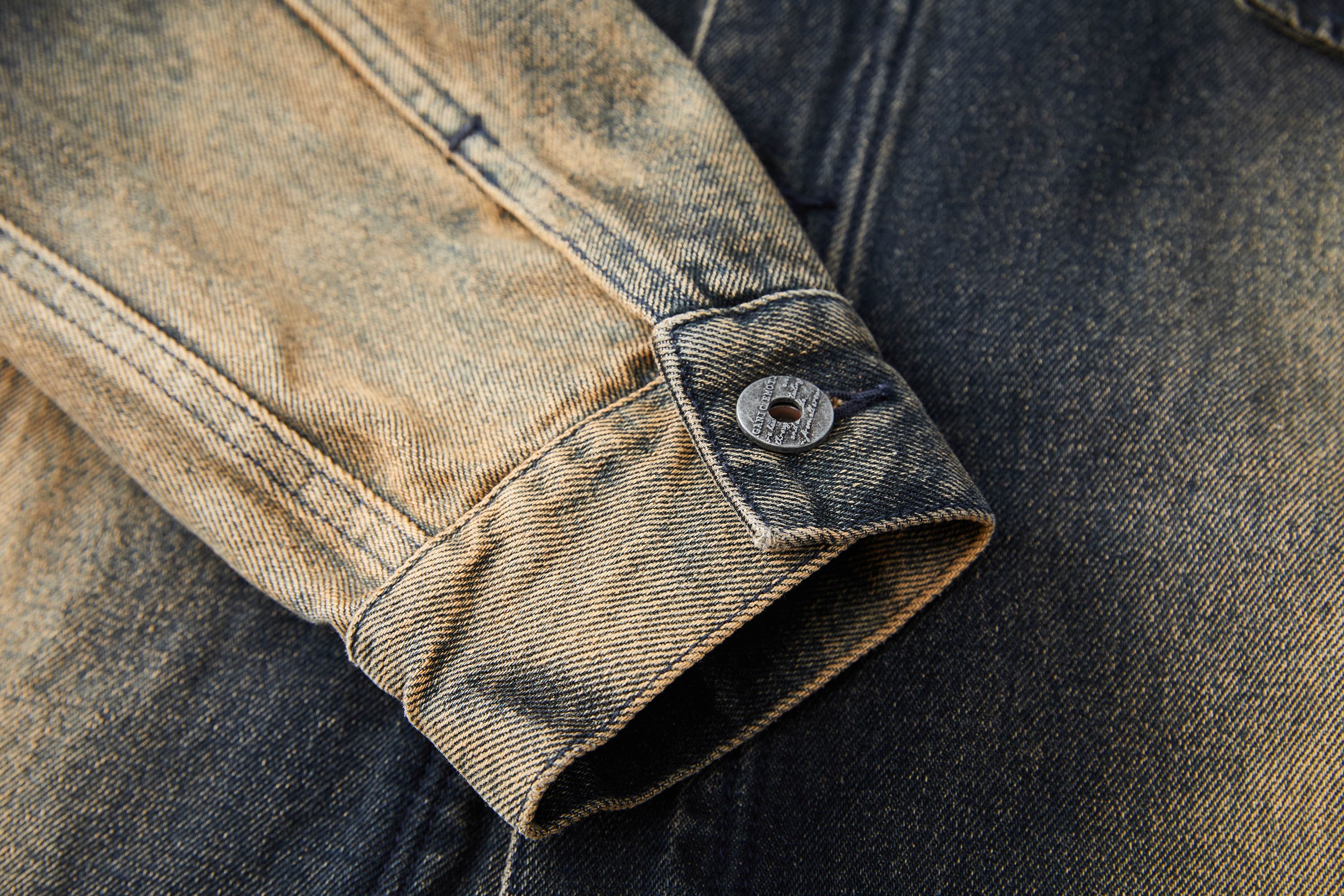 ORGANIC EMOTION Faded Spliced Pocket Denim Jacket