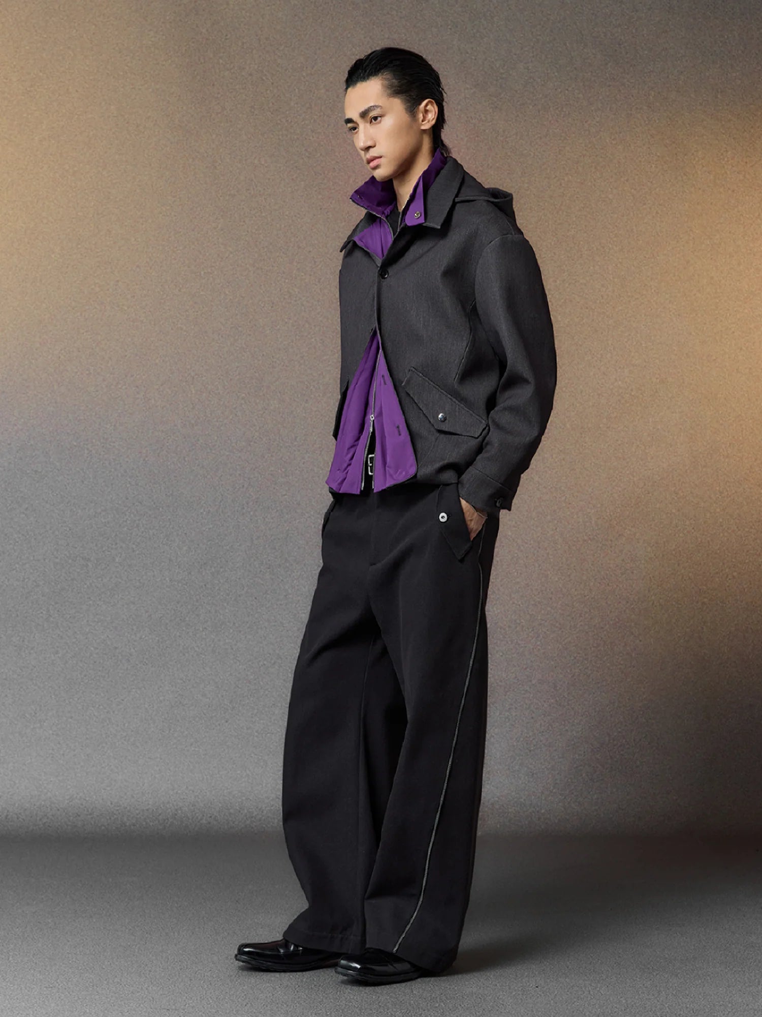 ALVNG AR ANTS Tech Contrast Split-Panel Hooded Jacket