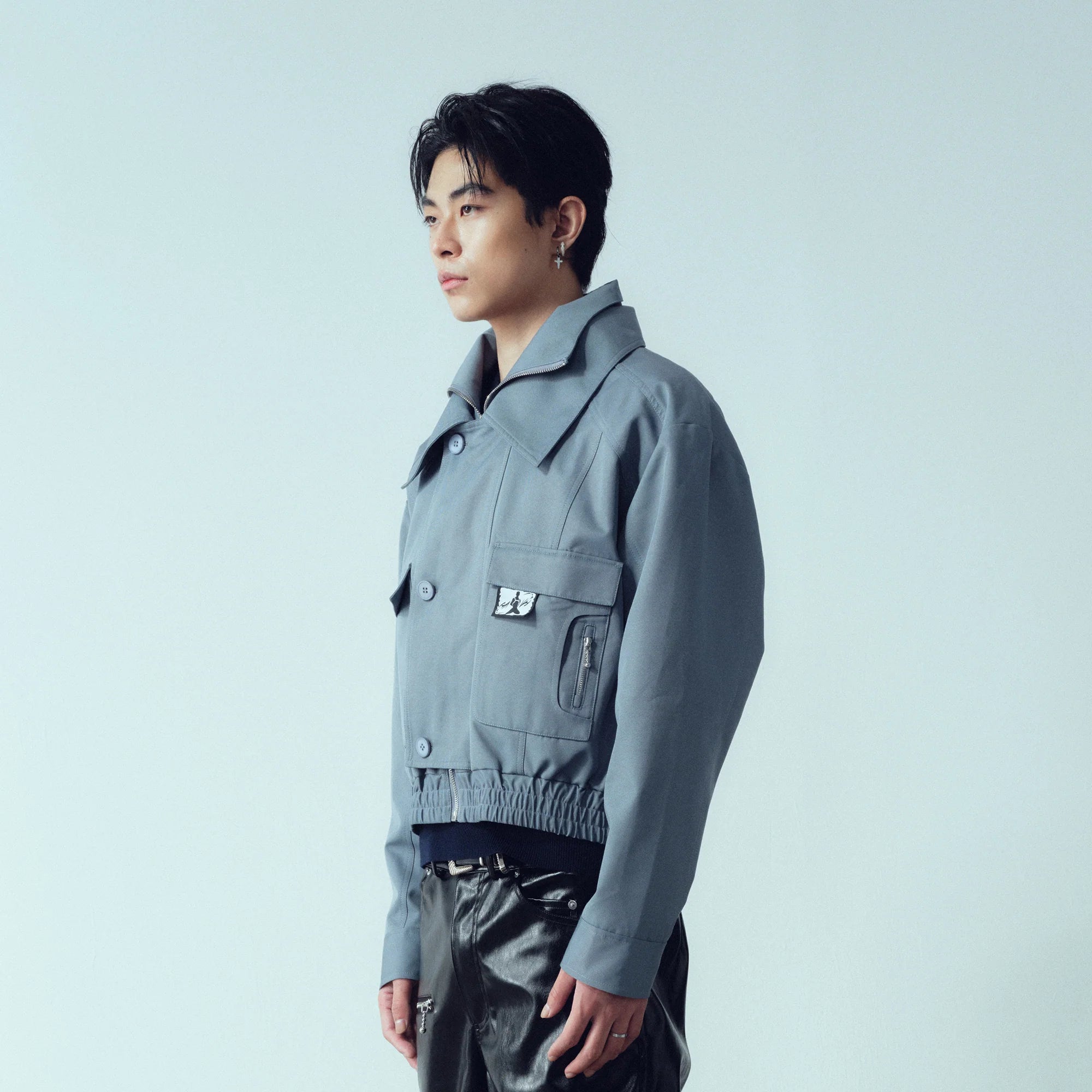 KADAKADA Double-Collar Shielded Utility Cropped Jacket