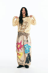 1997 POSTOFFICE Tribal Spiral Waist-Panel Parachute Pants