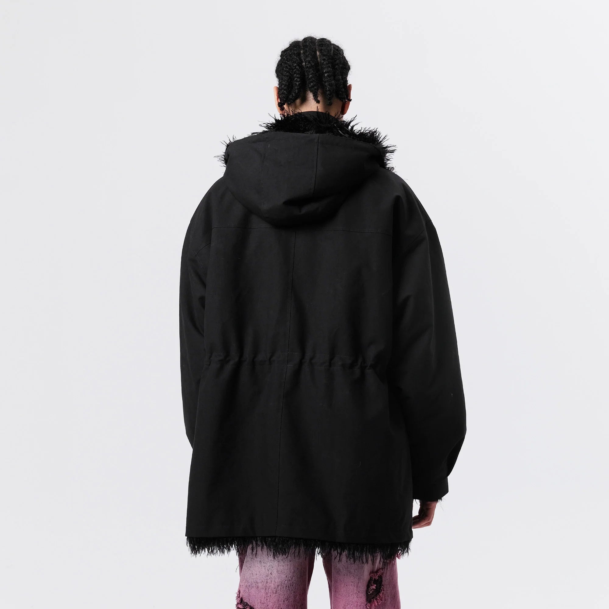VANN VALRENCE Detachable Hood Faux-Fur Collar Parka