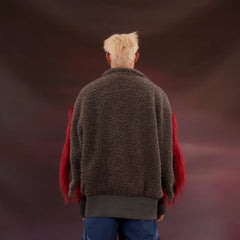 KADAKADA Faux Fur Spliced Oversized Fleece Jacket