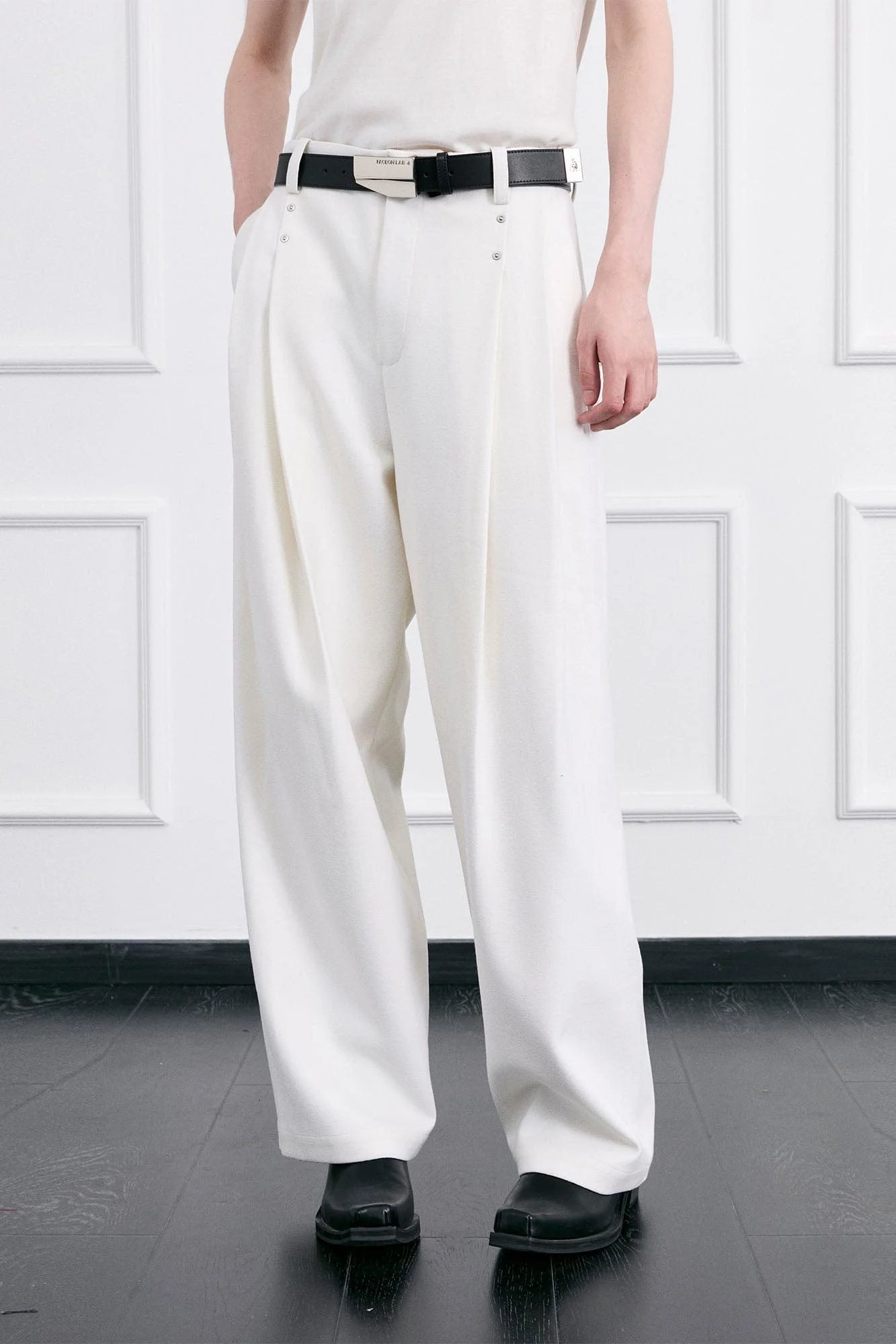FACEONLAB Essential Wool-Blend Pleated Trousers