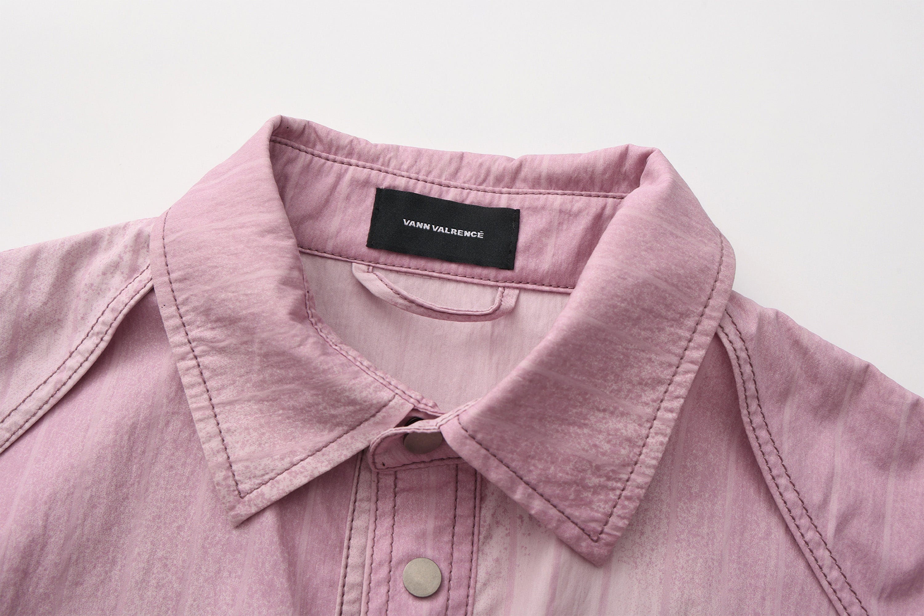 VANN VALRENCE Washed Multi-Pocket Striped Utility Shirt
