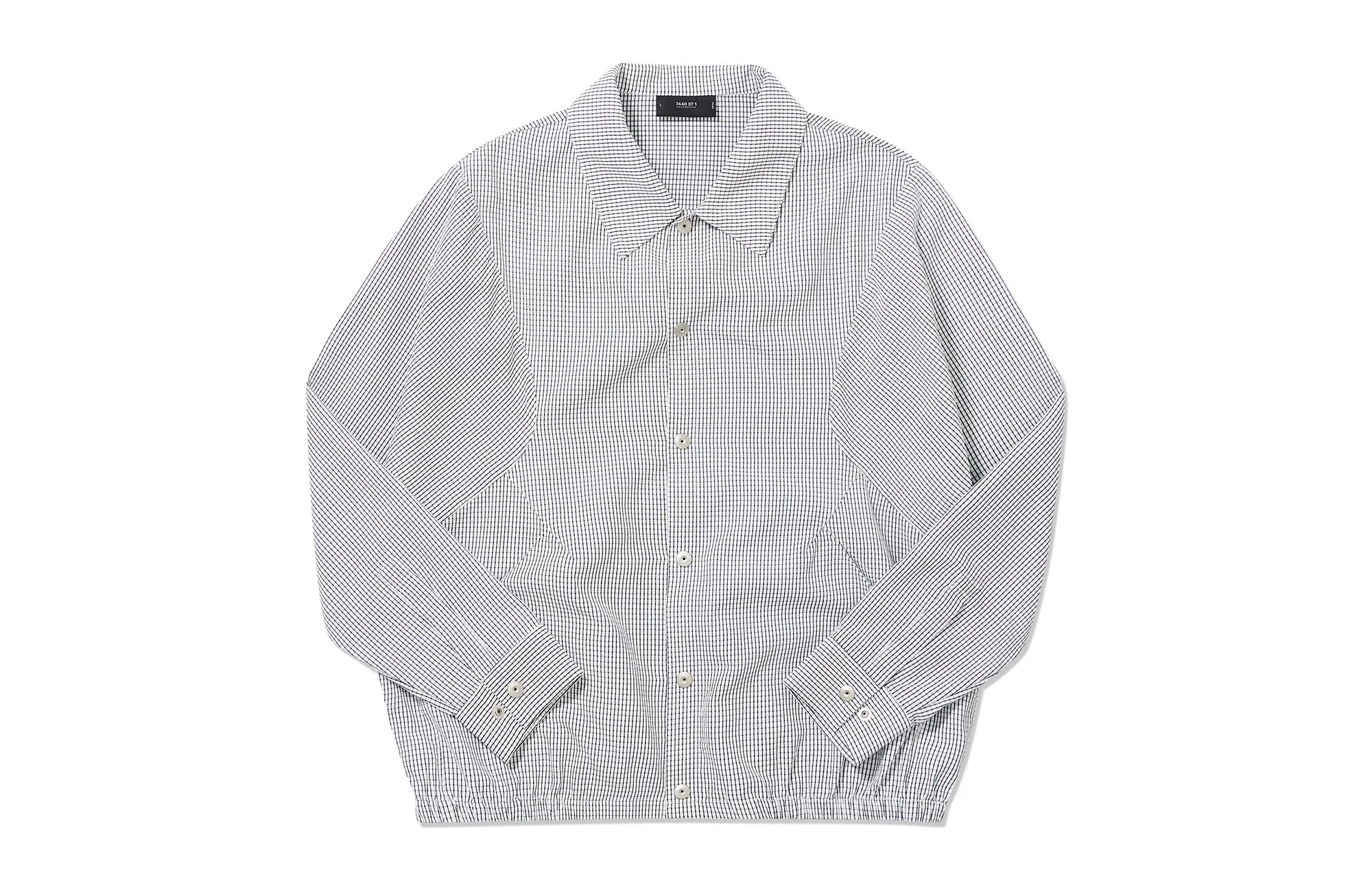 7440 37 1 Grid Check Batwing Sleeves Shirt