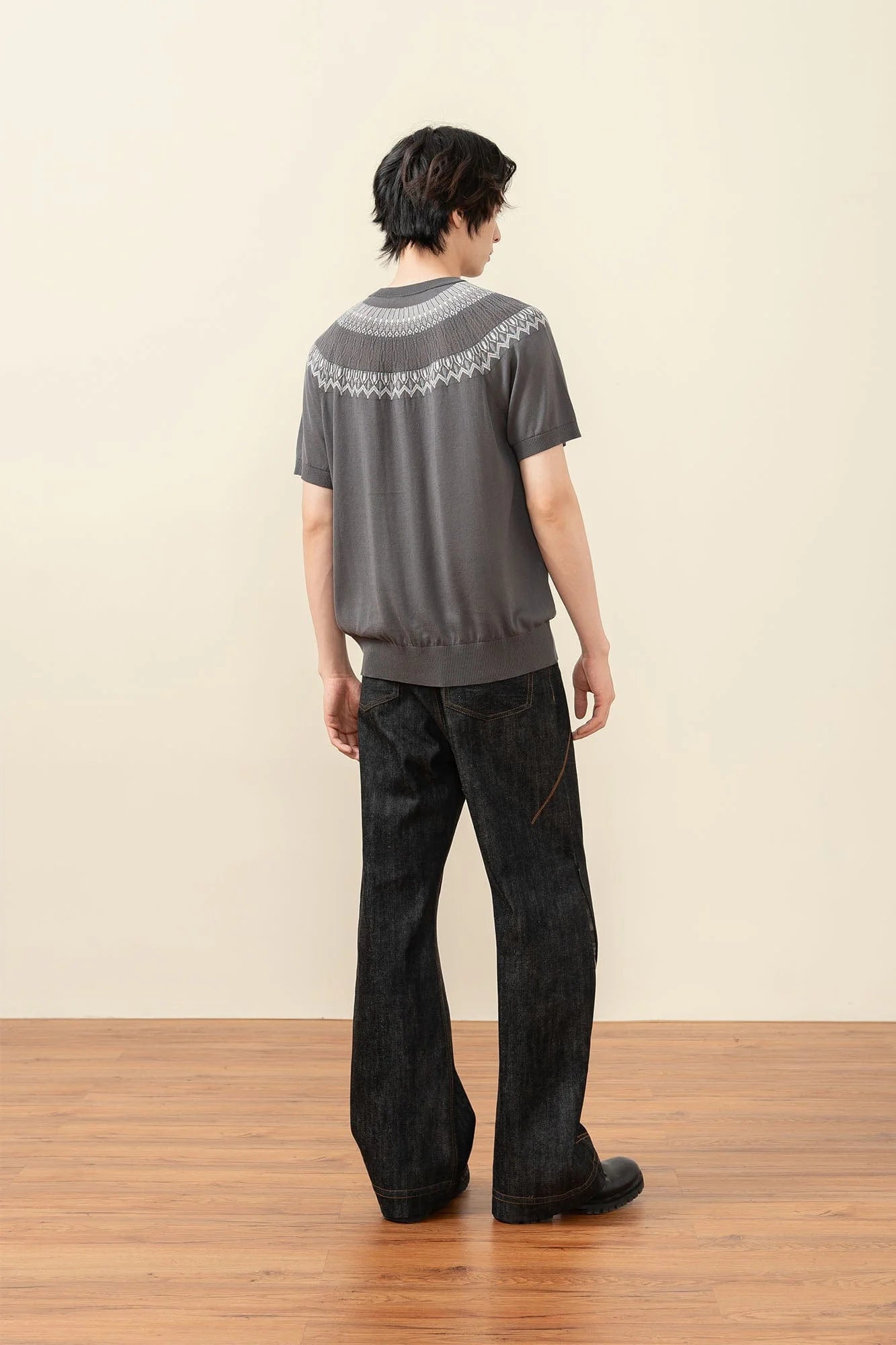 MOITIEDEPETALE Fair Isle Jacquard Tee