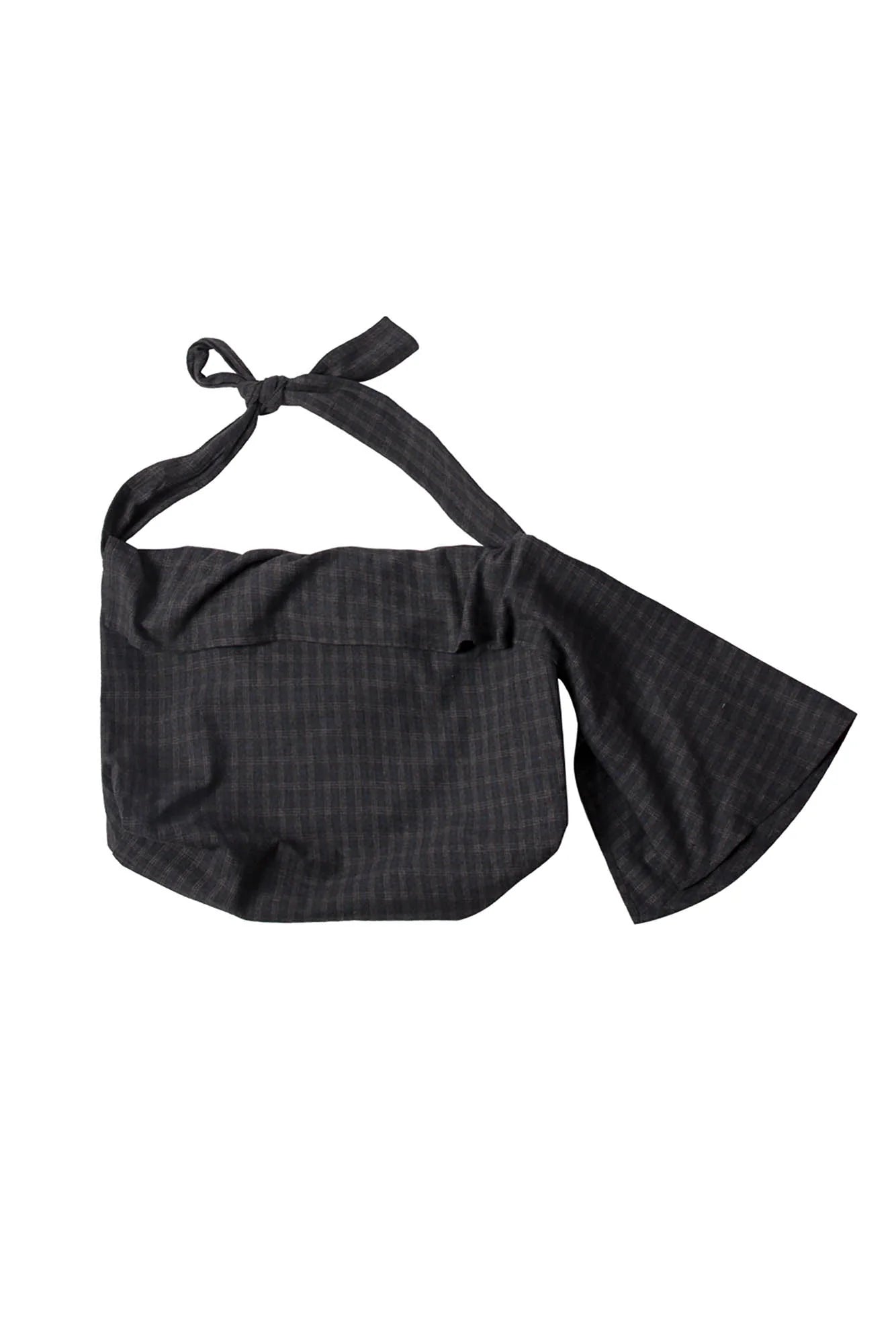 RELABEL Plaid Wool-Blended Knot Handle Hobo Bag