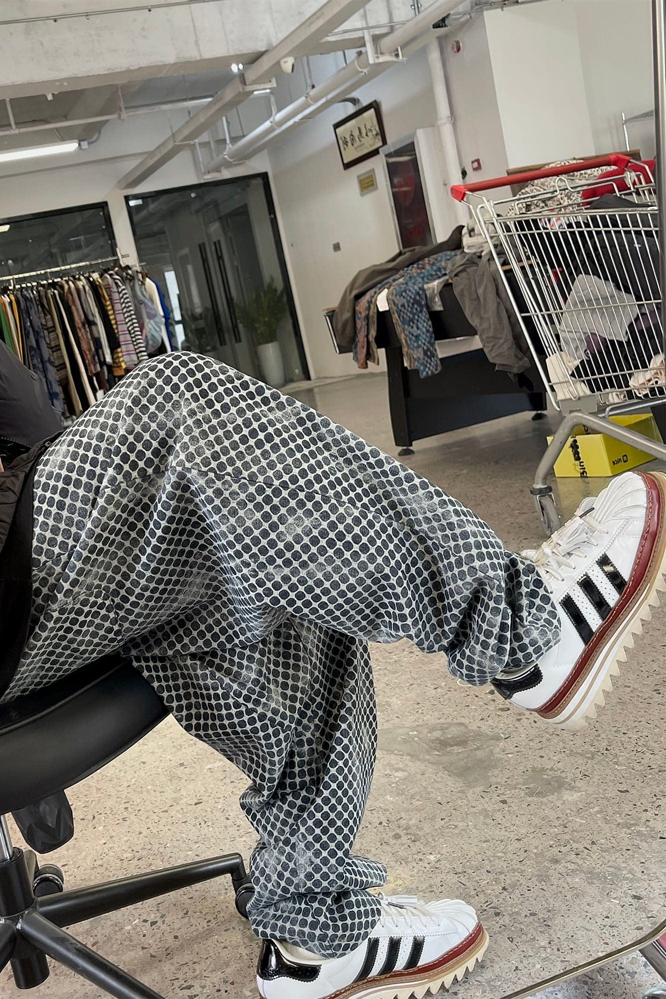 ME DA IGUAL Washed Dot Full-Print Harem Pants
