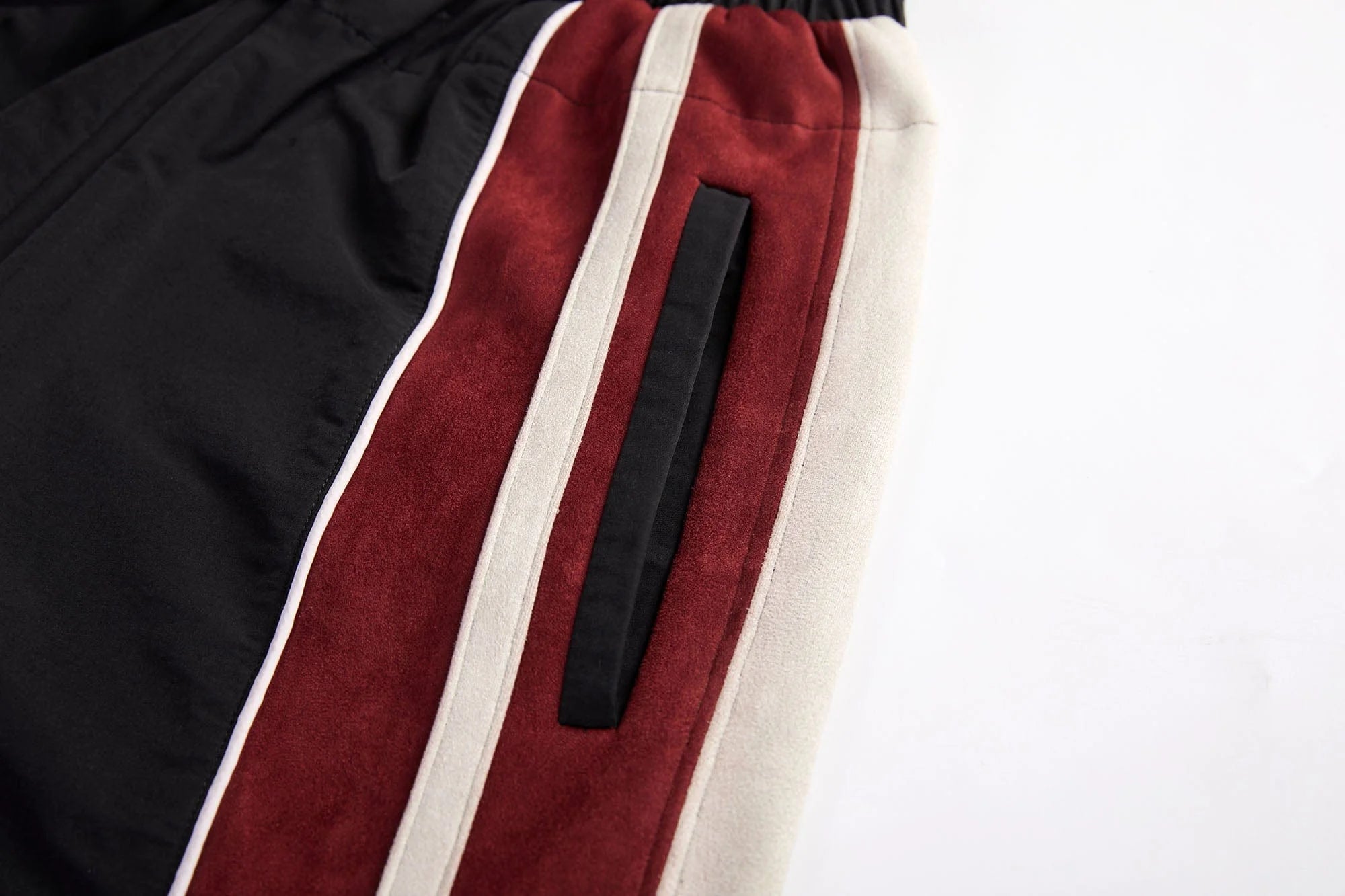 ERROR CODE ROBOT Diagonal Stripe Suede Track Pants