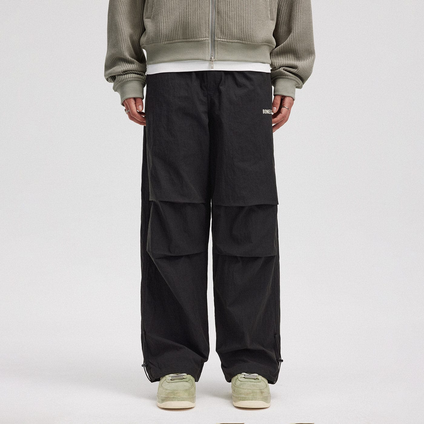 BONELESS Crinkled Drawstring Logo Pants