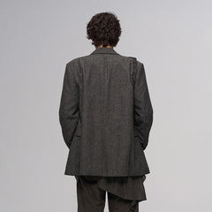 ILNya Nieternite Nifutur Distressed Draped Cotton-Linen Jacket