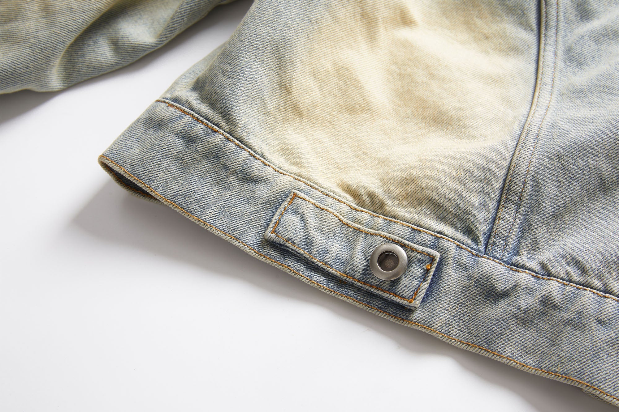 ERROR CODE ROBOT Distressed Washed Cropped Biker Denim Jacket