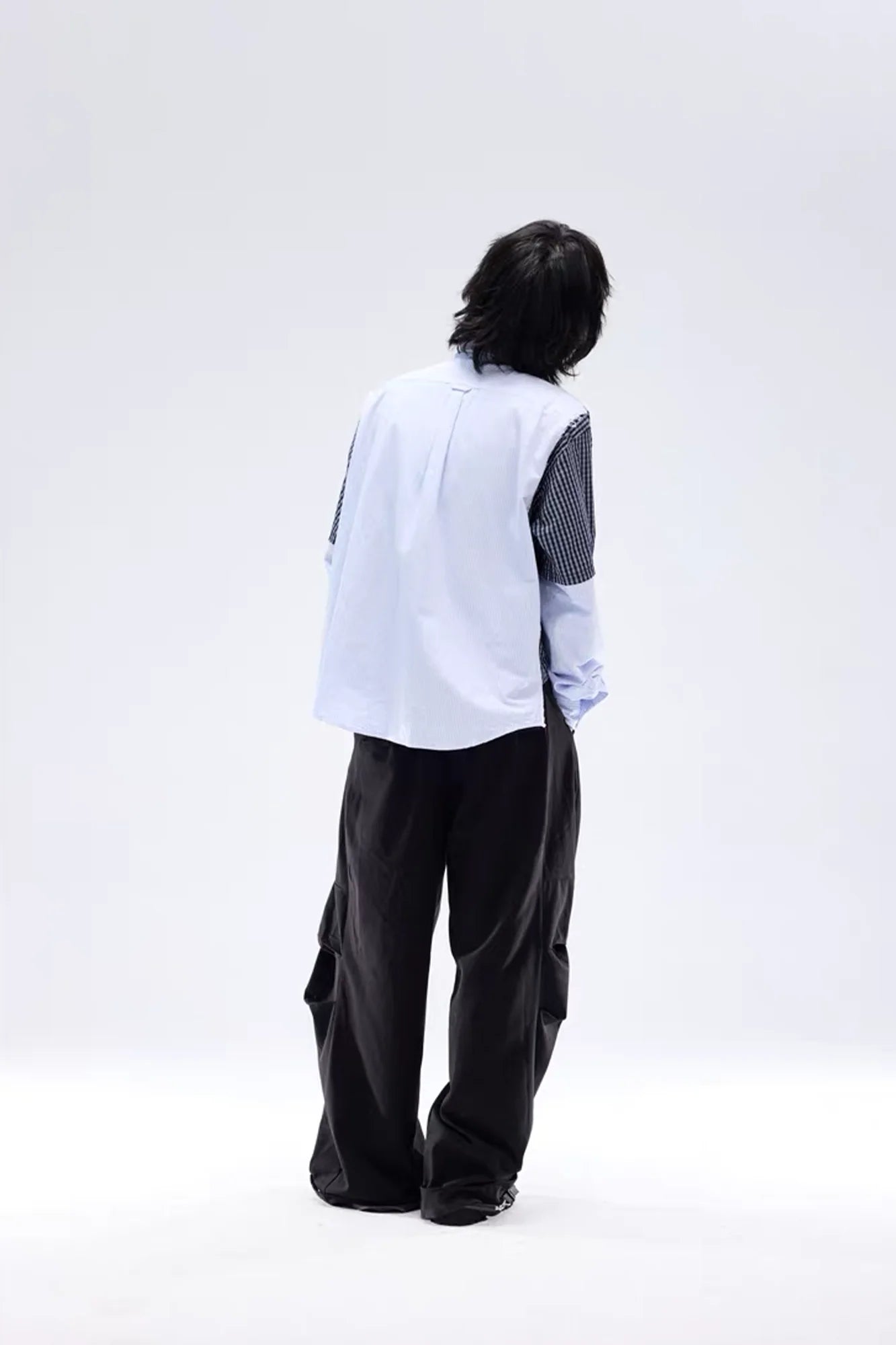 NOTHINGNESS WORLD Deconstructed Layered Graphic Spliced Shirt