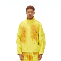 VANN VALRENCE Studded Gradient Stand Collar Oversized Jacket