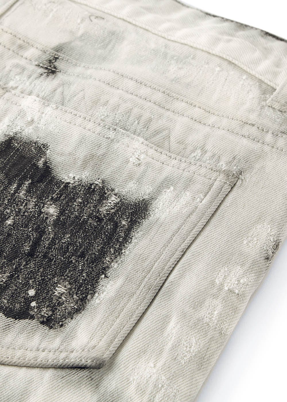 BONELESS Distressed Stitches Jeans