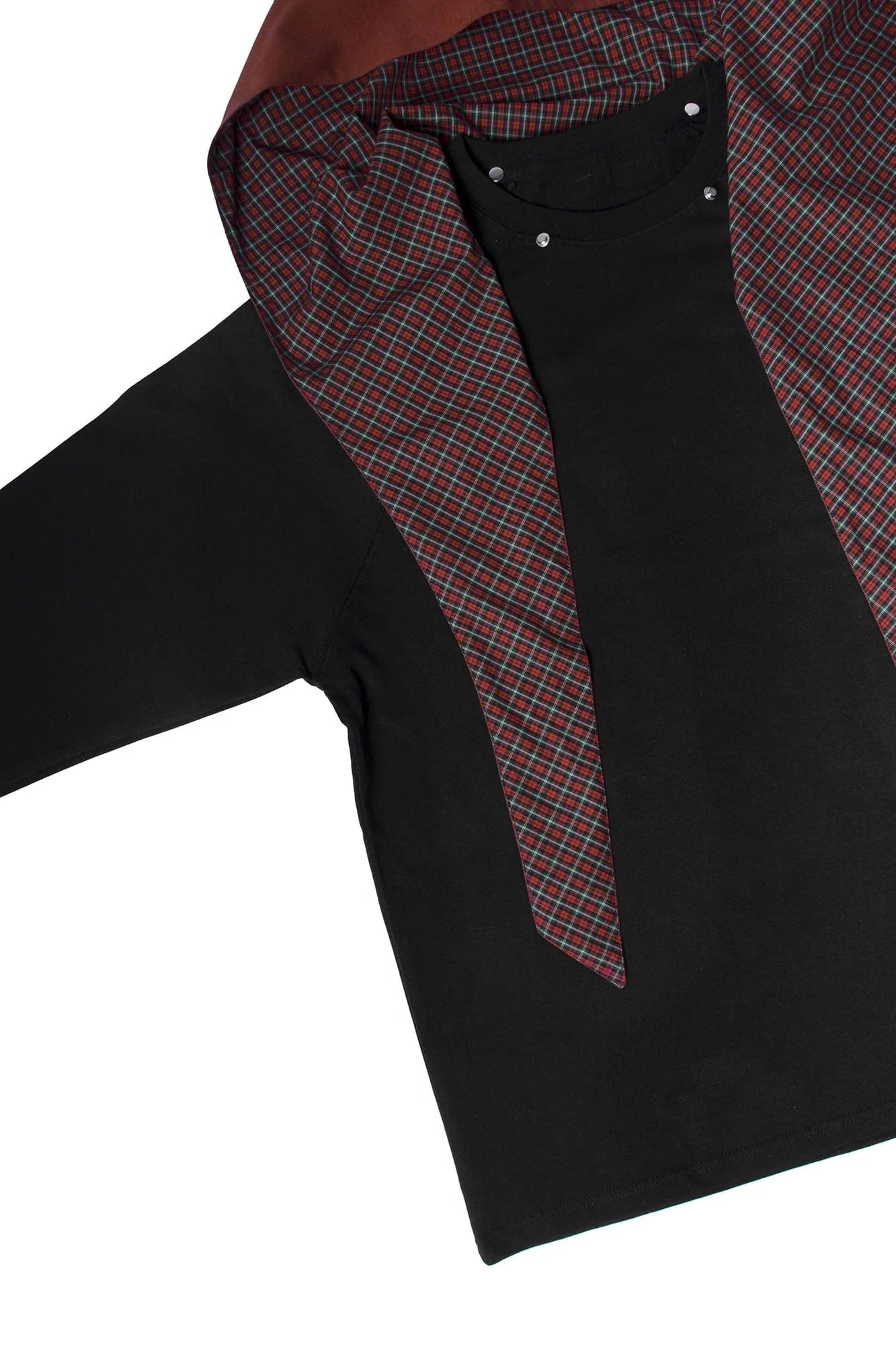 RELABEL Detachable Hood Long-Sleeve Tee Black