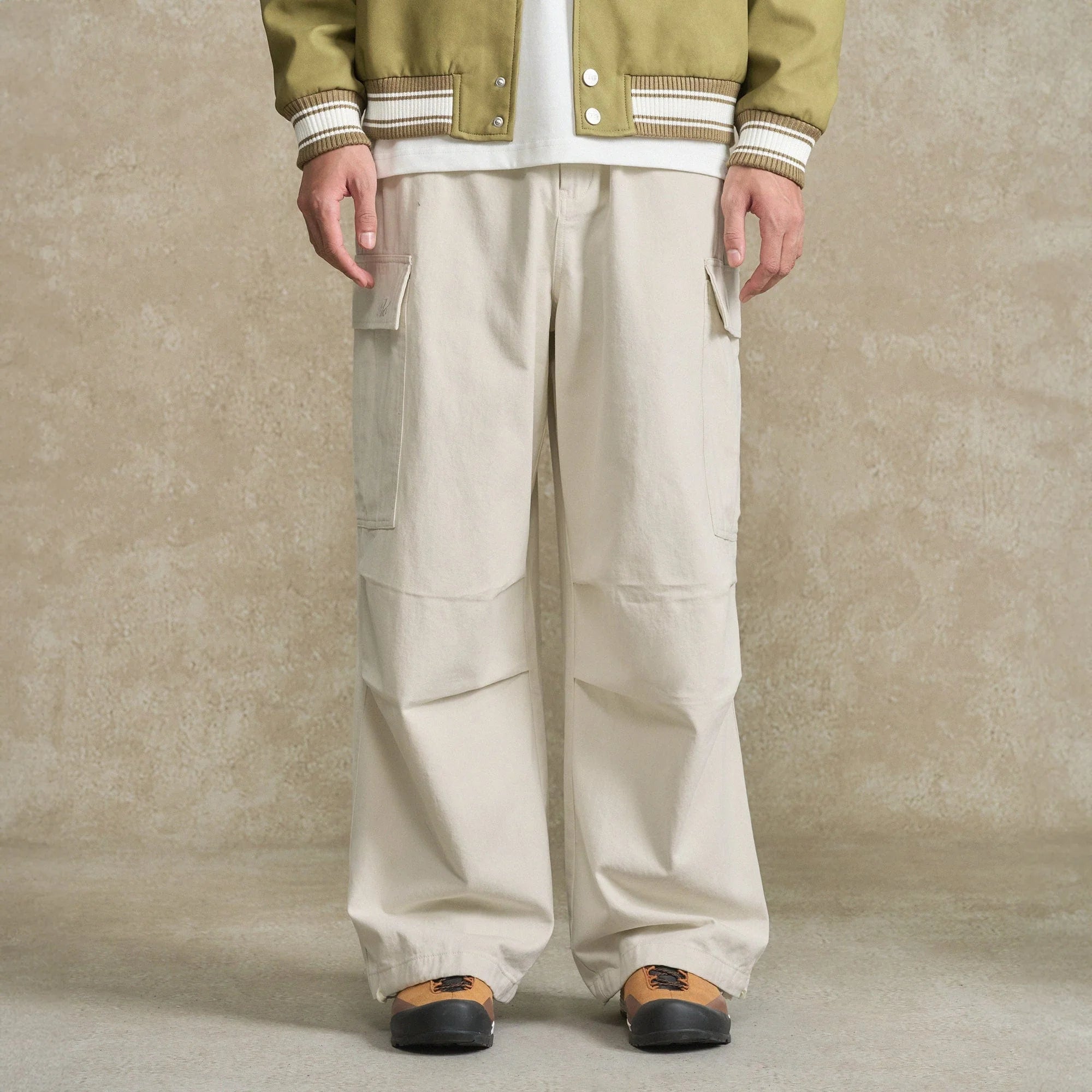 BONELESS Pleated Big Pocket Drawstring Cargo