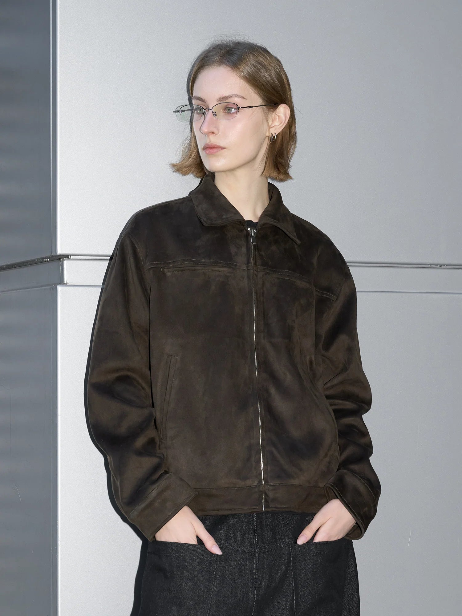 LABELROOM Minimal Faux-Suede Jacket